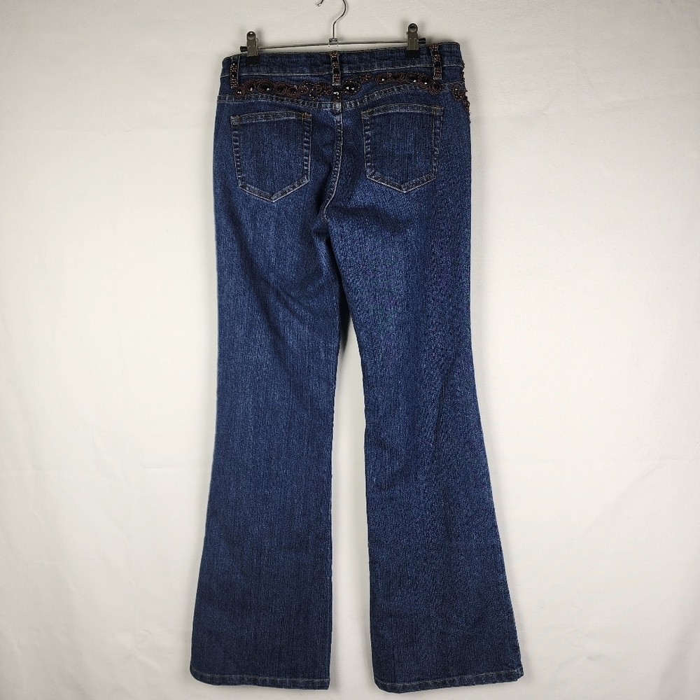 Cache Elaborate Jewel Embellish Embroidery Western Cowgirl Flair Jeans Sz 8 Y2K - Picture 4 of 9